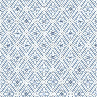 Boråstapeter Ester Wallpaper — Blue,White