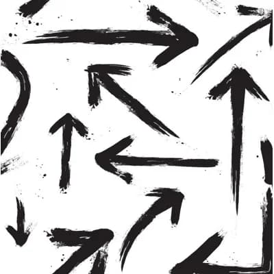 Arrows Abstract Non-Pasted Matte Wallpaper Roll by Jamie Graney — Black,White