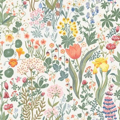 Boråstapeter Blomsterhav Wallpaper — White