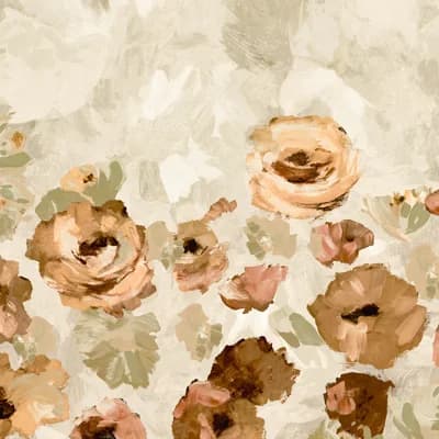 Julie Feels Home Glitter/Shimmer Paeonia Flowers and Plain Twinwall Design 4-panel Wall Mural — Mandarine Beige