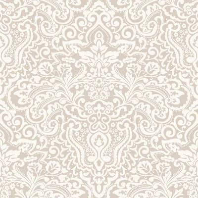 Italian Classics 4 Damask 3D Embossed Wallpaper Roll — Beige