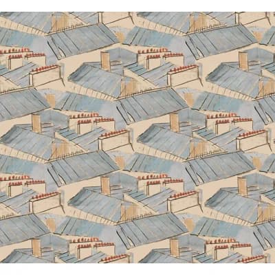 Paule Marrot Geometric Non-Pasted Satin Wallpaper Double Roll — Rooftops