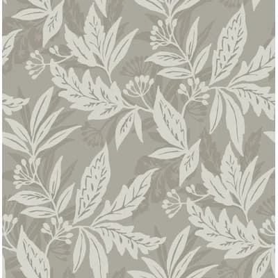 Anita Teal Woodland Floral Wallpaper — Gray