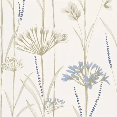 Gardinum Wallpaper — Chalk,Wedgewood,Gold
