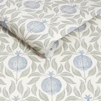 Graham & Brown Apple of Grenada Sky Blue & Green Wallpaper — Blue