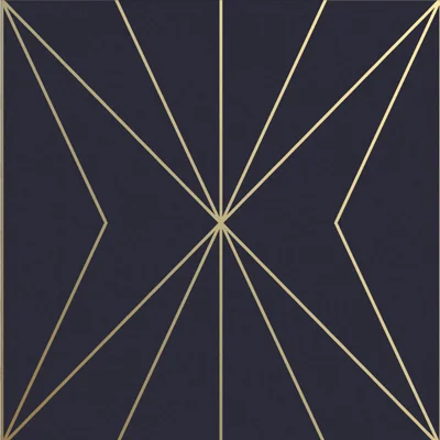 Geometric Non-Pasted Metallic Wallpaper Double Roll — Navy Blue