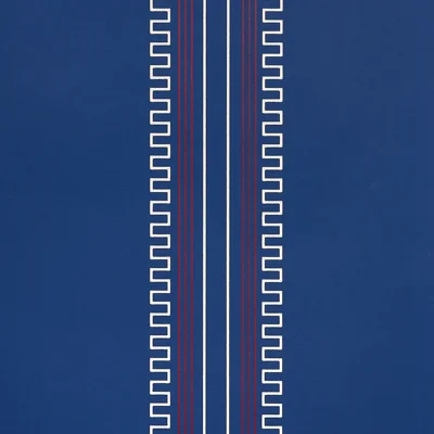 Schumacher x Mary McDonald Greco Stripe Wallpaper — Navy