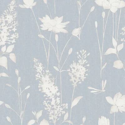 Laura Ashley Dragonfly Wallpaper Roll — Chalk Blue