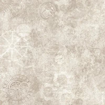 Nostalgie Mechanical Gauges 32.8' L x 21" W Smooth Wallpaper Roll — Metallic Gold,Cream