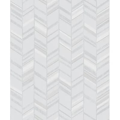 Special FX 2 Glitter Chevron Design Wallpaper Roll — Silver,Gray