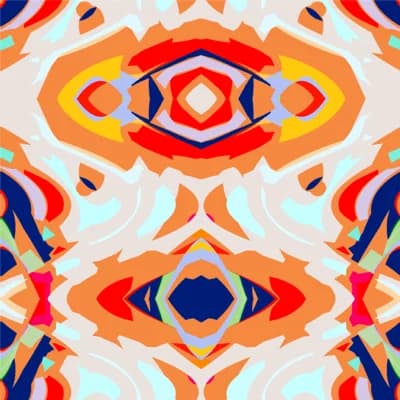 The Blush Label Isabela 10' L x 24" W Wallpaper Roll — Red;Beige;Orange;Blue