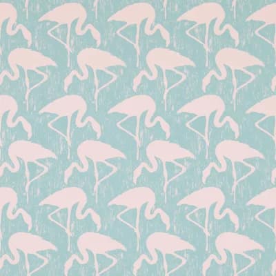 Flamingos Wallpaper — Turquoise,Pink
