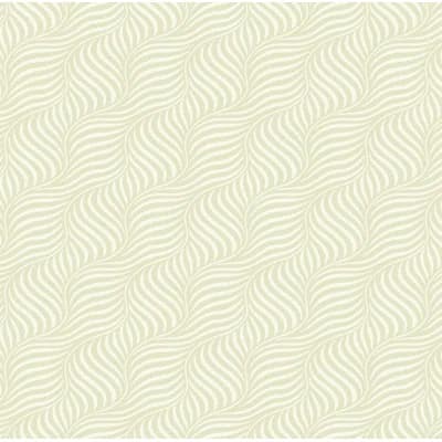 Leopold Geometric Pre-Pasted Satin Wallpaper Double Roll — Pearl,White