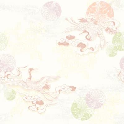 Yuki Osada Non-Pasted Satin Wallpaper Double Roll by Yuki Osada — Pastels,Cream
