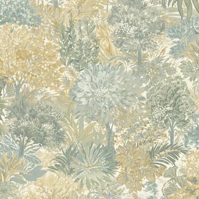 Inia Collection All-Over Floral Bloom Wallpaper Roll — Beige