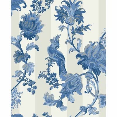 Zerzura Floral Non-Pasted Wallpaper Roll — China Blue