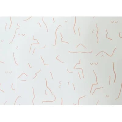 Abstract Matte Wall Mural — White;Pink