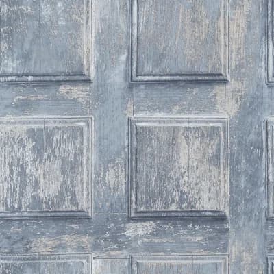 Nostalgie Door 32.81' L x 20.87" W Wallpaper Roll — Blue