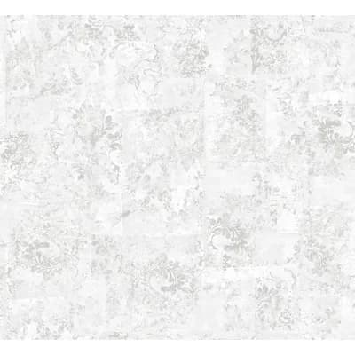Gray Resource Floral Non-Pasted Metallic Wallpaper Roll — Dove