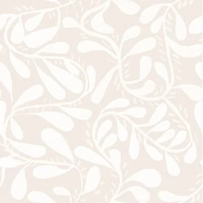 Susan Hable Floral Non-Pasted Satin Wallpaper Double Roll — Off White