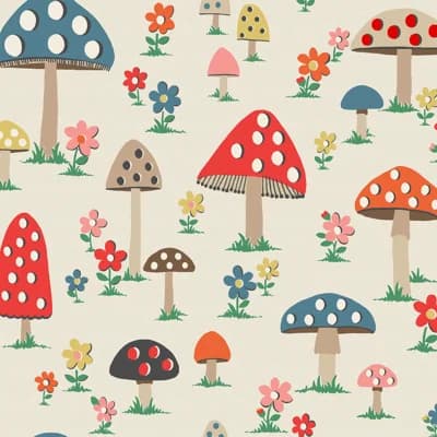 Cath Kidston Mushrooms Multi Wallpaper — Multi