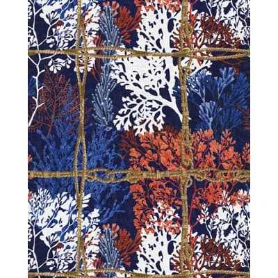 Sundance Villa Non-Pasted Matte Wallpaper Roll — Indigo,Red,Black