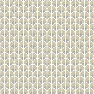 Italian Style Geometric Arch Design Wallpaper Roll — Cream
