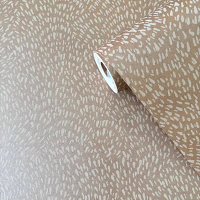 Zen Abstract Paper Metallic Wallpaper Roll — Bronze