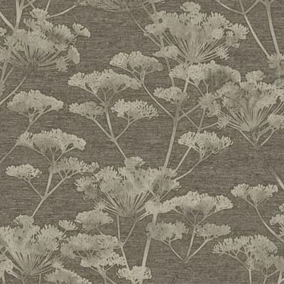 Floral Non-Pasted Metallic Wallpaper Double Roll — Taupe,Gold