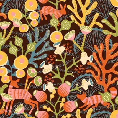 Boråstapeter Koralläng Wallpaper — Yellow,Orange,Brown,Blue