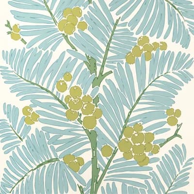Majorelle Palmar 30' L x 27" W Wallpaper Roll — Lake