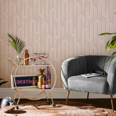 Geometric Non-Pasted Matte Wallpaper Roll — Peach