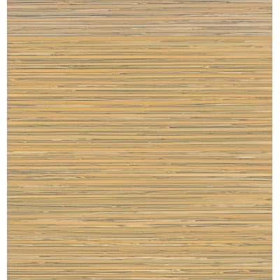 Ushi Striped Grass Cloth Non-Pasted Wallpaper Roll — Black,Brown