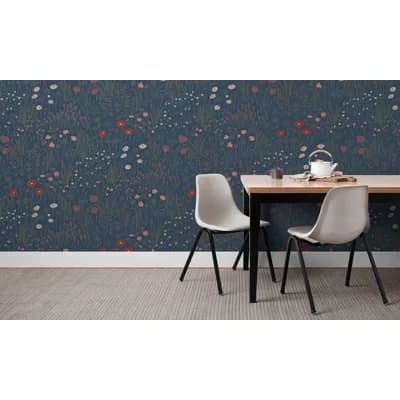 Alpine Garden Multi Wallpaper | Traditional / Roll - 27" x 30' — Midnight