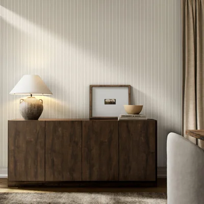 Striped Non-Pasted Wallpaper Roll by Getty Images — Gray II