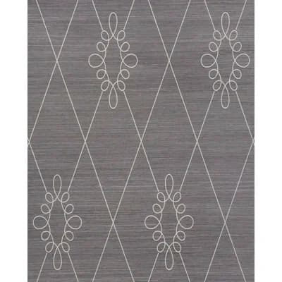 Sylvie Embroidered Sisal Wallpaper — Charcoal