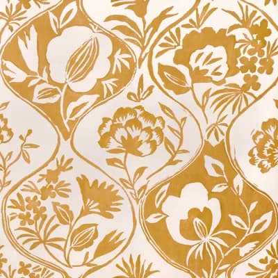 Garden Walk Calathea Floral Wood Pulp Blend Wallpaper Roll — Gold