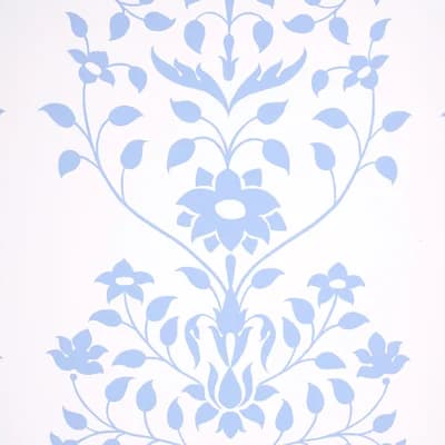 Schumacher x Marie-Anne Oudejans Jaipur Mughal Flower Wallpaper — Blue