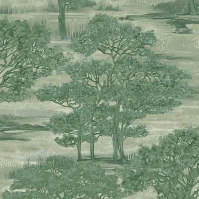 Ambra 16.5' L x 20.5" W Peel and Stick Wallpaper Roll — Green