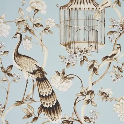 Oiseaux Et Fleurs Wallpaper — Porcelain