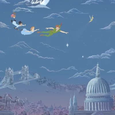 Peter Pan Wallpaper — Evening Blue