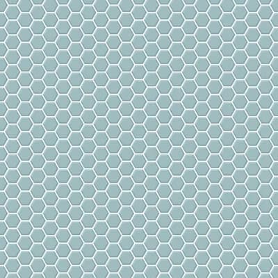 Geometric Vinyl Peel & Stick Matte Wallpaper Double Roll — Duck Egg