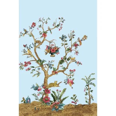Tureka Floral Non-Pasted Matte Wall Mural — Sky Blue