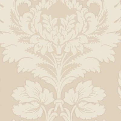 Hovingham Damask Non-Pasted Wallpaper Roll — Creme