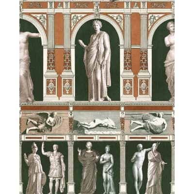 The Home of an Eccentric Man Non-Pasted Matte Wallpaper Roll — Khaki,Black,Orange