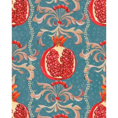 LA DOLCE VITA Matte Wallpaper Roll — Red,Blue