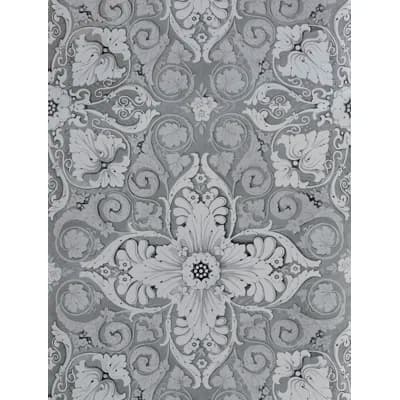 Lorenzo Castillo Hispania Damask Wallpaper Roll — Plata