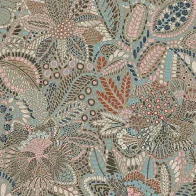 Havana 2 Collection Tribal Floral Pulse Motif Wallpaper Roll — Pink