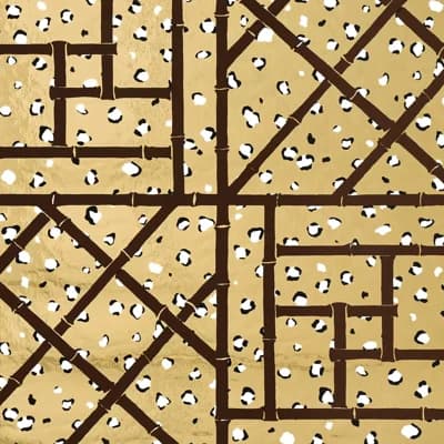 Schumacher x Cristina Buckley Fancy Beast Metallic Wallpaper — Gold