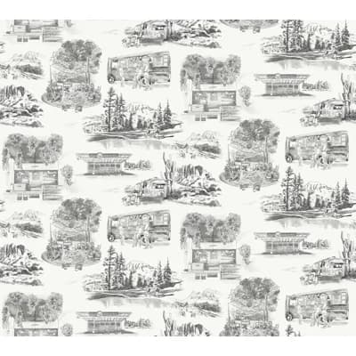Toiles Resource Library Pre-Pasted Wallpaper Roll — Black